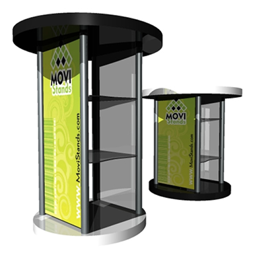 Mesa o counter portable para expos y ferias Ovval - MoviStands